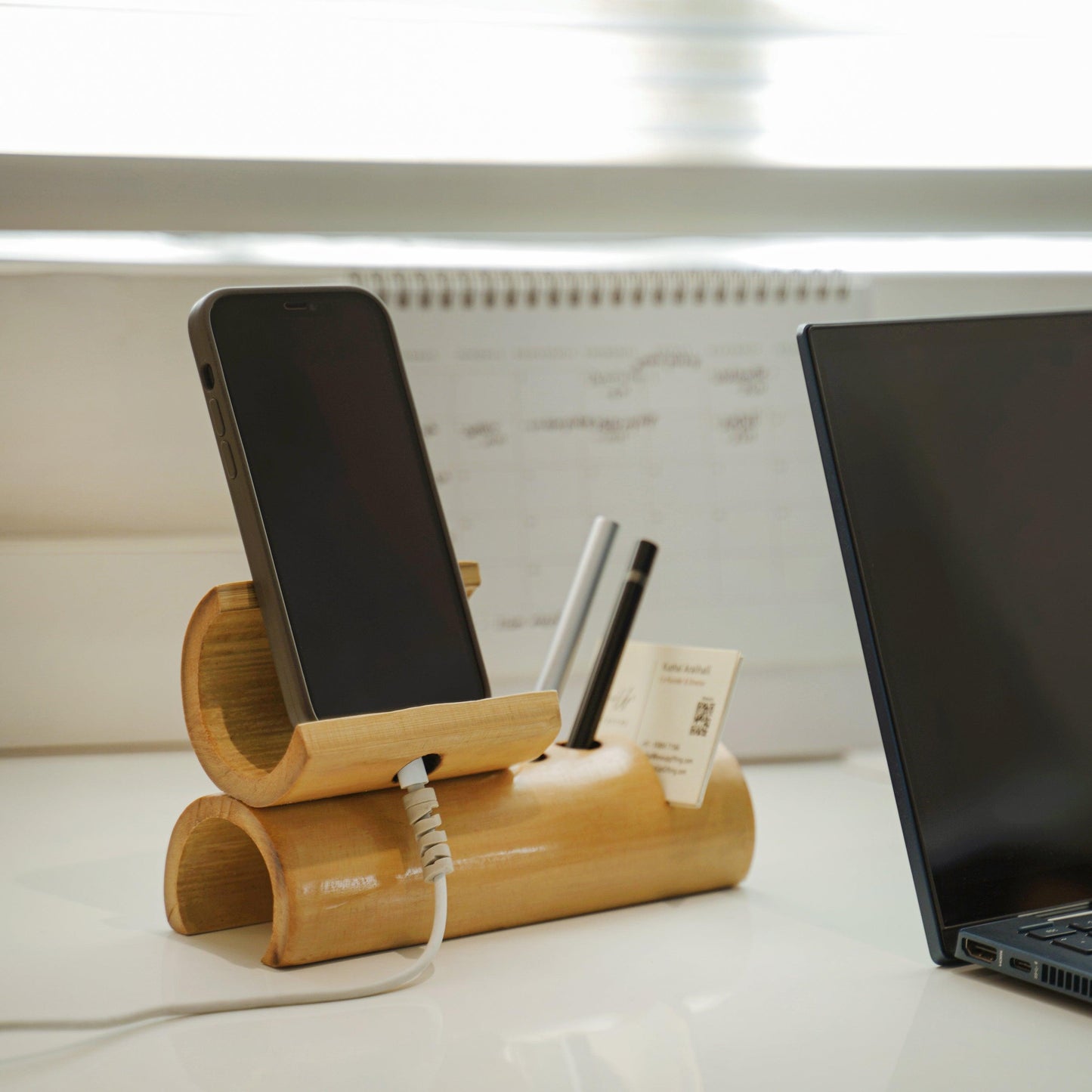 Bamboo mobile stand