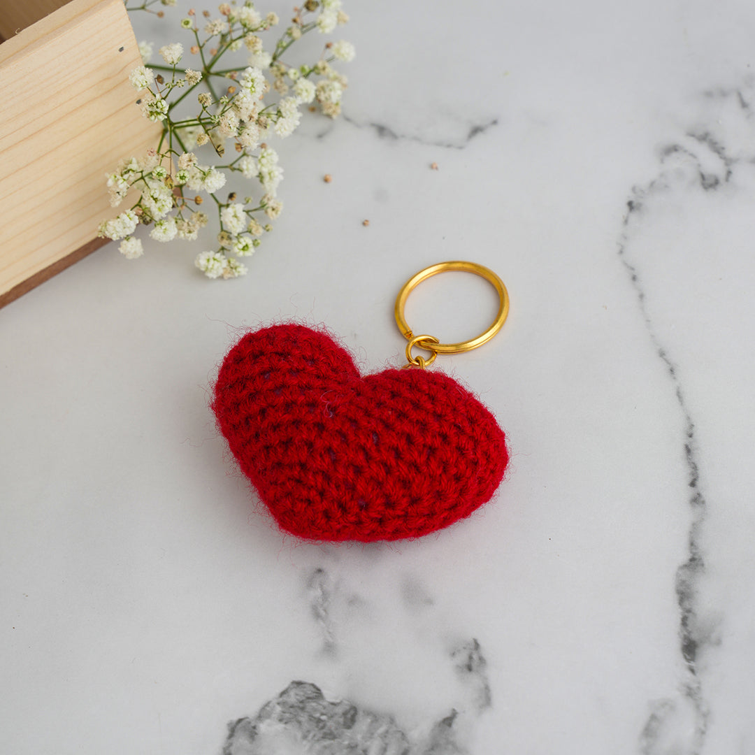 Crochet keychain - heart